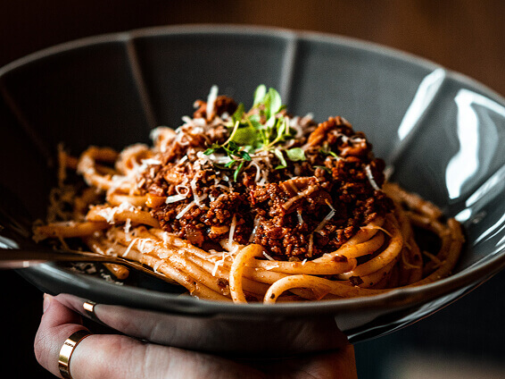 ミートソースパスタの写真